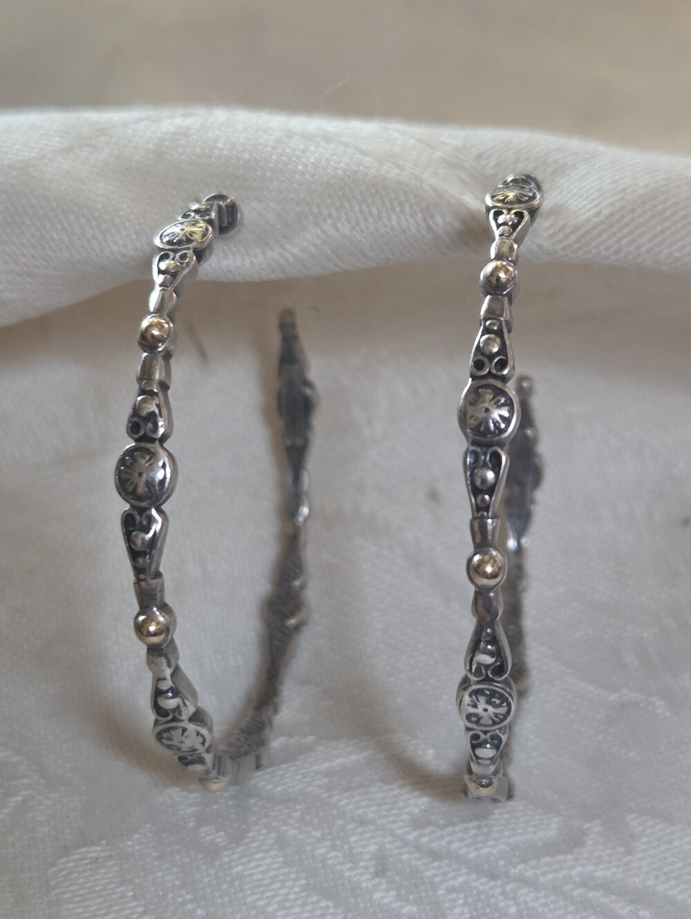 Konstantino Sterling Silver & 18k Hoop Earrings